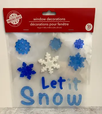 Holiday Snowflakes Let It Snow Window Gel Sticker Cling Decor Classroom #4 • $7.95
