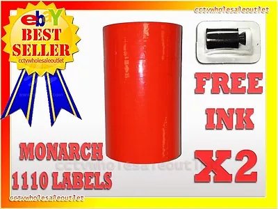 2 Sleeves Fluorescent Red Label For Monarch 1110 Pricing Gun 2 Sleeves=32rolls • $36.60