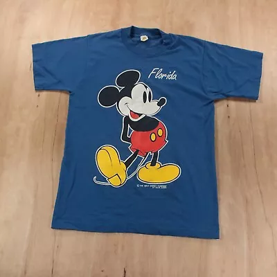 Vtg 80s 90s Usa VELVA SHEEN Single Stitch T-shirt MEDIUM Mickey Mouse Disney • $29