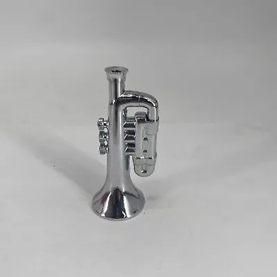 Unique Vintage Novelty Torch Lighter Metal Trumpet Shaped Butane 3.5  All Silver • $10.26