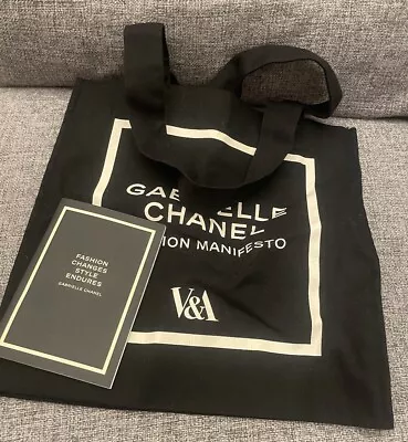 Gabrielle Chanel V&a Fashion Manifesto Exclusive Black Tote Bag & Notebook Set • £30