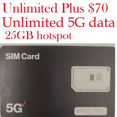 Verizon Unlimited 5G & 4G LTE Wireless Plan - $70 With 25GB Hotspot • $25.99