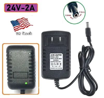 24V 2A AC/DC Adapter Switching Power Supply For Home Electronics 5.5x2.1mm Plug • $9.59