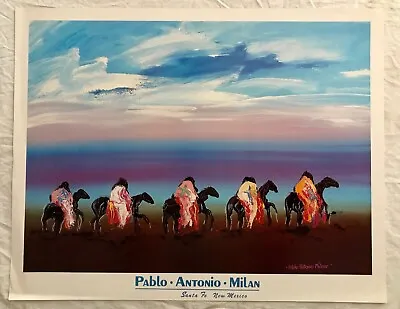 Vintage Western Native American Art Print Poster By Pablo Antonio Milan Santa Fe • $199