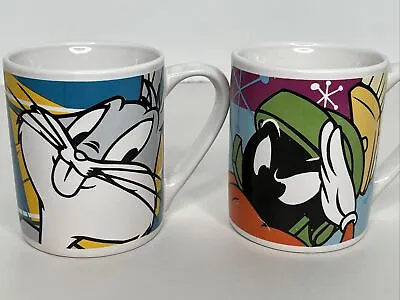 VTG Gibson Looney Tunes Close Up Coffee Mug Set Of 2 Bugs Bunny/Marvin Martian • $22