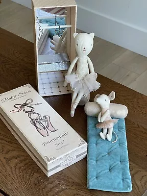 RARE RETIRED Maileg Cat And Mouse Ballet Shoe Box Set Dancing Studio • $123