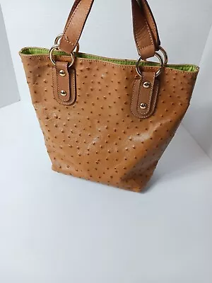 Maurizio Taiuti Satchel Handbag Purse Leather Ostrich Pattern Made In Italy • $29.99