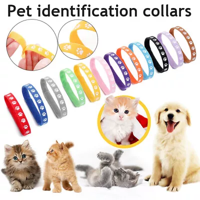 12Pcs Puppy Adjustable Collars Welping ID Bands Newborn Dog Kitten Pet Tags UK? • £2.98