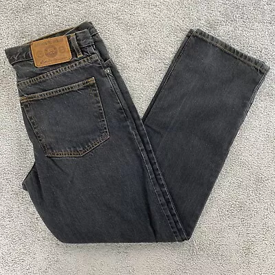 Eddie Bauer Mens Black Denim Jeans 32 X 31 Straight Mid Rise • $12.99