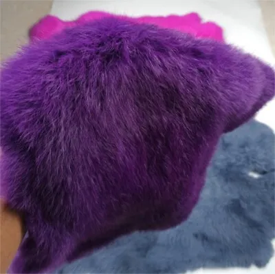 1 Piece Dark Purple Genuine Rabbit Skin Fur Leather Hide Pelt For Garment Craft • $8.92