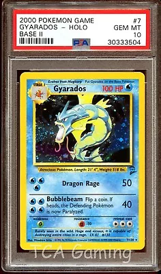 $82 • Buy PSA 10 GEM MINT Gyarados 7/130 HOLO RARE Base Set 2 Pokemon Card CS9-504