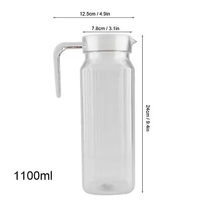 1100ml Acrylic Transparent Juice Bottle Striped Water Ice Cold Juice Jug MA • £16.45