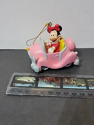 Disney Minnie Mouse Pink Convertible Car Xmas Ornament DMG Missing Nose • $5.99