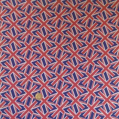 Cotton Jubilee Digital Print Fabric Material SMALL UNION JACKS • £1.59