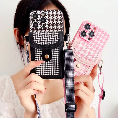 For IPhone Samsung Wallet Case Card Bag Holder Phone Cover Crossbody Lanyard Hot • $8.40