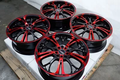 17  5x100 5x114.3 Wheels Rims Black Red GALANT LANCER SCION FR-S IM TC XB XD (4) • $759