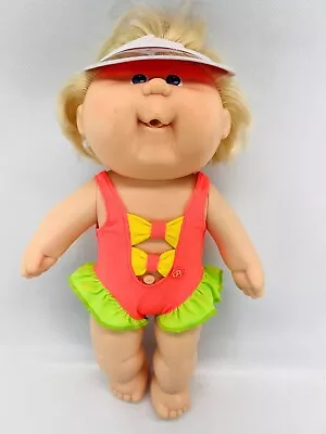 1983 Cabbage Patch Kids Splashin Kids Hard Body Blonde Hair Swimsuit Visor • $39.99