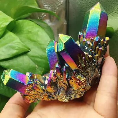 Titanium Cluster Mineral Healing Stone Natural Crystal Specimen Rainbow • $2.16