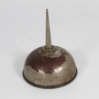 Vintage Steel Dome Shaped Oiler Oil Can Stand Up Thumb Press Garage Find #17 • £9.47