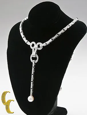 Cartier Diamond And Pearl Agrafe 18k White Gold Rare Vintage Necklace/ Pendant  • $78750