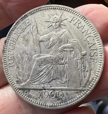 1900 French Indo-China World Silver Coin Au Condition • $85
