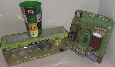 Minecraft Steve Survival And Baby Animal Pack Set. Birthday Toy / Collectible.  • $49.99
