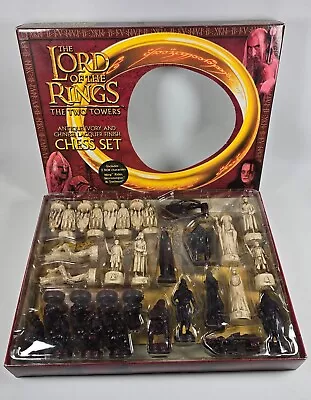 Lord Of The Rings Chess Set Antique Ivory & Lacquer Finish Full Set Complete • £34.99