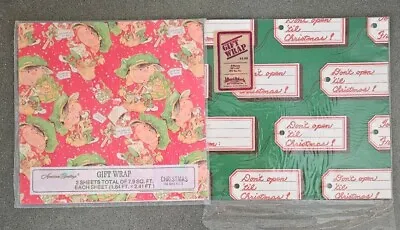 2 Pks VTG Christmas Wrapping Paper Am. Greetings Jillson Elves Do Not Open • $10