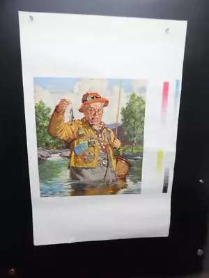 C.1950 J.F. Kernan Flyfishing Fishing Printer Proof Sheet Vintage Original BIG  • $95