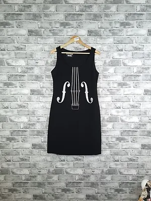 Moschino Dress Size 14 Boutique Sheath Violin Art Musical • £160