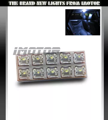 10 LED BA9S/194/168/T10 Adapter Dome Map Interior Trunk Courtesy Light White • $5.69