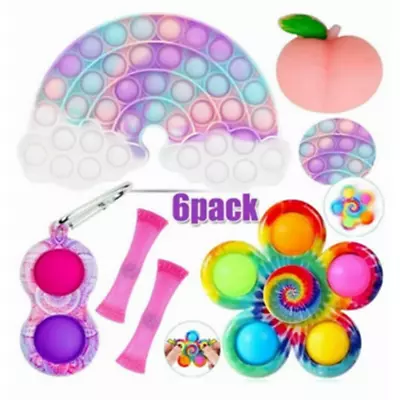 Fidget Toy 6pc Set Bouncy Squeeze Honey Peach Stress Relief Squishy Stretchy Toy • $10.90