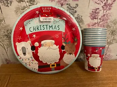 £4.99 • Buy Christmas Paper Plates And Cups 10 Of Each