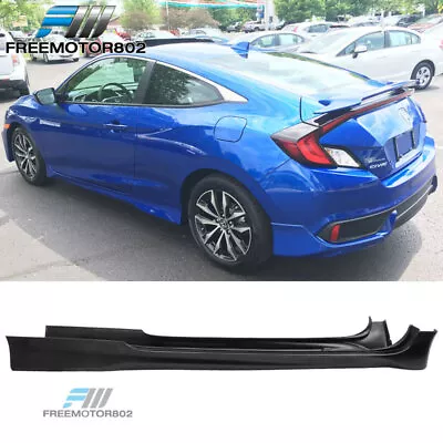 Fits 16-20 Honda Civic Coupe PU Side Skirts Set HFP Style Unpainted Black • $244.99