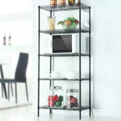 5 Tier Assembled Standing Steel Storage Rack Shelves Adjustable Heavy Duty • $37.99