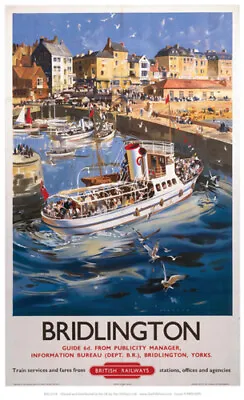 Vintage Bridlington Art Railway Travel Poster Print A1/A2/A3/A4 • £3.95