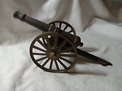 Vintage 8 Inch Brass Canon With Rolling Wheels (R106) • $16.99