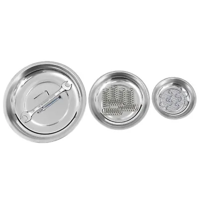 3Pcs 3''/4 /6  Magnetic Tray Round Magnet Tray Stainless Steel Bolts Collector • $9.17