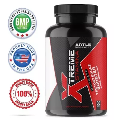 Testosterone Booster Pre Workout Nitric Oxide L Arginine Men's ANTLS SUPPLEMENTS • $24.98