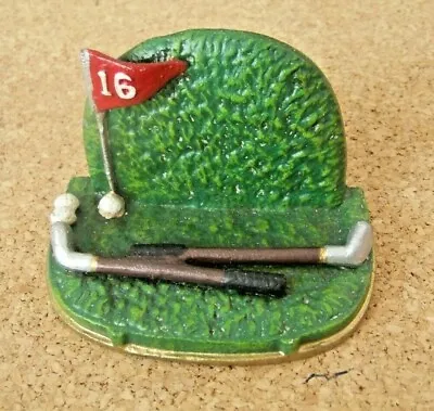 Golf Theme Paperweight Bookend Business Card Holder Or ??? 16th Hole Green • $22