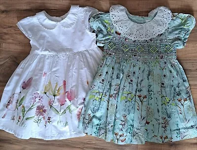 Next Baby Girl 9-12 Months Spring Summer Party Occassion Lined Dress Bundle X2 • £25