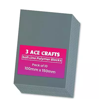 Super Soft Lino Block 15cm X 10cm Lino Tiles For Block Printing ( 1 To 10 Pack) • £13.49