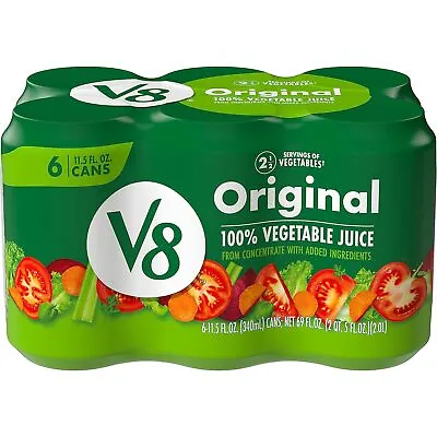 (6 Pack) V8 Original 100% Vegetable Juice With Vitamins Low Sugar 11.5 Fl Oz • $10.99