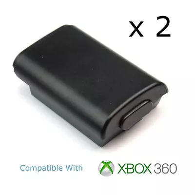 X 2 Xbox 360 Controller Battery Cover Case Shell Pack - Black • £2.75
