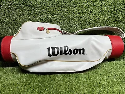 Vintage Wilson Golf Club Red And White Sunday Bag Carry Bag With Shoulder Strap • $50