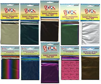 Shiny Metallic Transfer Foil Sets Assorted Scrapbooking Cardmaking Craft Stix 2 • £2.45