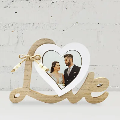 20  Wooden Photo Frame Poster Holder Couple Wedding Anniversary Birthday Gift • £4.91
