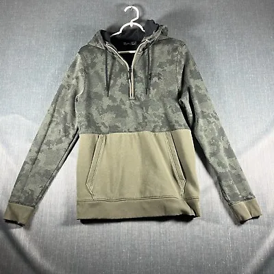 Under Armour Mens Hoodie Green Camo Long Sleeve Fitted Pullover Size S • $18.30