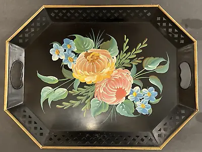 Vintage Tole Hand Painted Tray 20  X 15  • $25