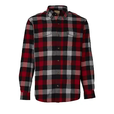 Mens Flannel Cotton Shirt Heavy Plaid Lumberjack Check Long Sleeve Casual Work • £12.98